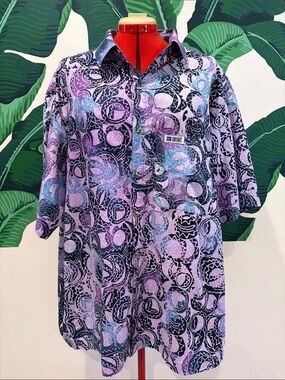 Vintage SIDEOUT Purple Wacky Patterned Button-Up Shirt